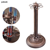 yuksok Floor Standing Pool Cue Rack with 6 Holes Billiard Stick Storage Holder for Game Room Club Ba