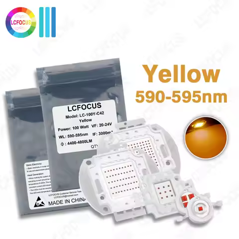 1W 3W 5W 10W 20W 30W 50W 100W LED Bulbs Yellow 590nm 595nm COB Chip Light Beads For Aquarium Grow La