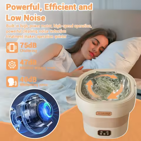 Portable Washing Machine 12L Small Foldable Spin Dryer Mini Laundry for Socks Underwear Home Shop Li