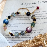 愛情靈藥水晶手鍊 - 18K金醫療鋼/藍晶石/紫鋰雲母/紅幽靈/月光石