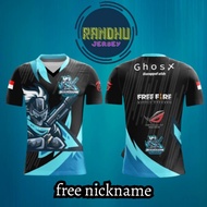 Latest geming jersey FREEFIRE PUBG MLBB free nickname full printing free squad logo