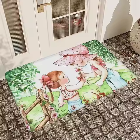 Sarah Kay Girl Hallway Carpet Non-Slip Laundry Room Mat Laundry Decor Balcony Child Living Room Toil