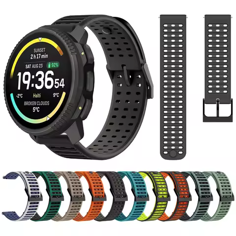 1:1 Original Wristband For Suunto Vertical 2 / RACE S / Run / Ocean 22mm Two-Tone Silicone Strap For