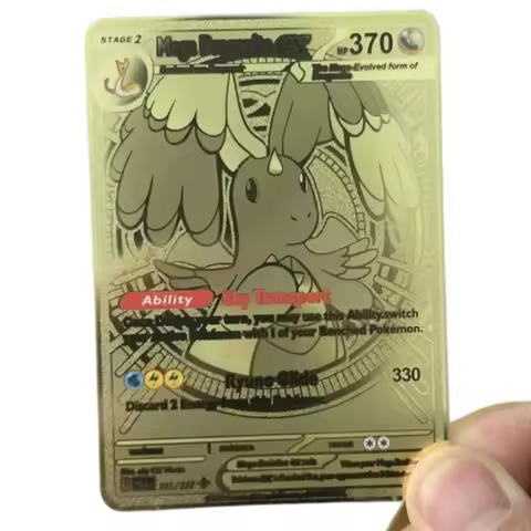 2026 Metal Material Pokemon English Collection Cards Dragonite MEGA Charizard Lucario Gardevoir EX G