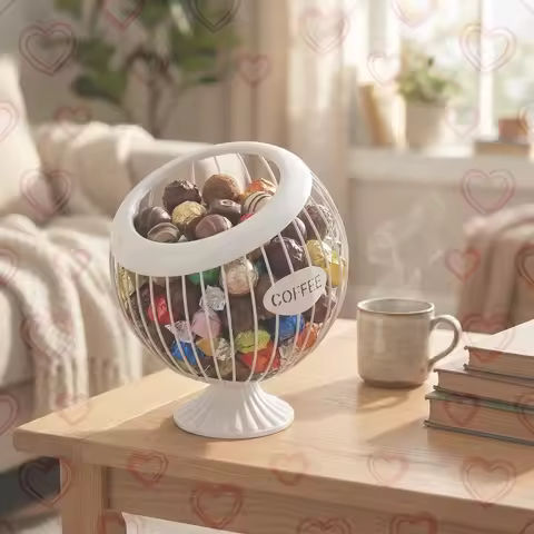 Coffee Capsule Pod Holder Metal Wire Basket Organizer with Large Storage for Home Kitchen Coffee Bar