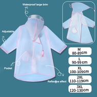 IQANGEL เสื้อกันฝนเด็ก เสื้อกันฝนสำหรับเด็กเด็กประถมการ์ตูนกันน้ำหนาเสื้อปอนโชป้องกันใบหน้าทั้งชุดกั