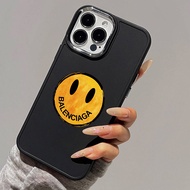 Case for iPhone 12 8 7 8plus 6plus 14 15 X XR XS MAX 12Promax 13Promax 15Promax 11 14Promax 13 Smiley Pattern Metal Photo Frame Shockproof Protective Soft Case