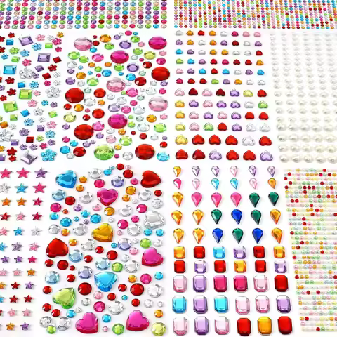 2742pcs Gem Stickers Jewels for Crafts Self-Adhesive Rhinestone Jewel Stickers, Stick on Gems Rhines