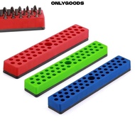 ONLYGOODS Screwdriver Bit Storage Organizer, 43 Holes Plastic+Magnetic Magnetic Hex Bit Holder Organ