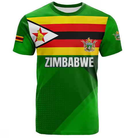 Harajuku 3D Zimbabwe Flag Print T Shirt For Men Children Sports Peace And Love T-shirts Unisex Fashi