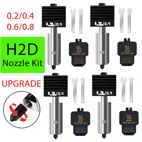 For H2D Hotend For Bambu Lab H2D Nozzle kit 0.2/0.4/0.6/0.8mm nozzle H2d High flow Hotend Standard F
