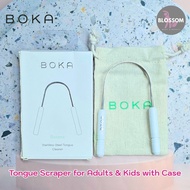 BOKA - Tongue Scraper for Adults & Kids with Case Stainless Steel Tongue อุปกรณ์ทำความสะอาดลิ้น แบบส