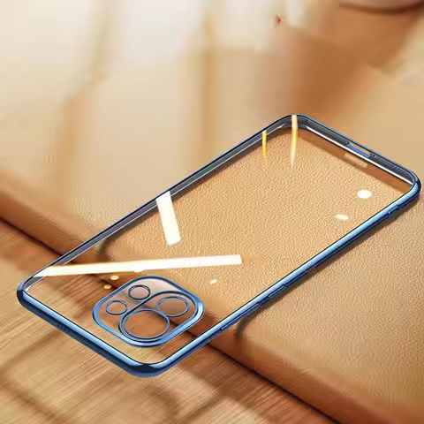 Luxury Plating Clear Case For Xiaomi Mi 11 Lite 5g Ne Mi11 11t Pro 11i 10 12 Transparent Silicone Co