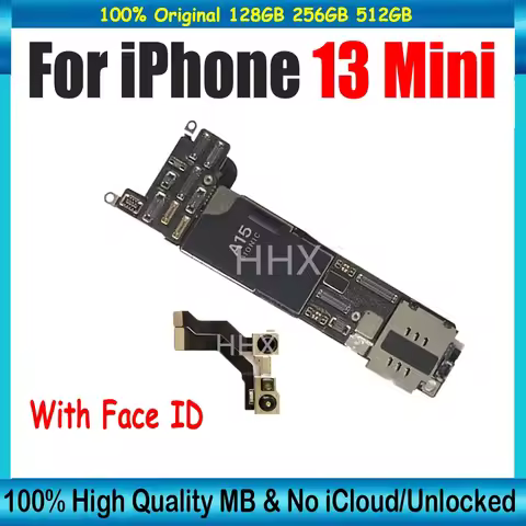 Fully Tested Mainboard for iPhone 13 Mini Motherboard With Face ID Unlocked Logic Board Clean iCloud