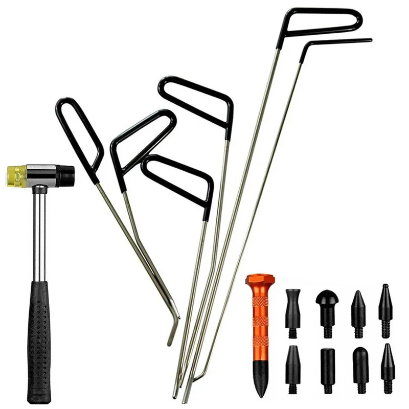 รถ Body Dent Removal Crowbar Kit Auto Hail Dent disassembly ซ่อมตะขอกดแท่งเครื่องมือสําหรับยานยนต์ W