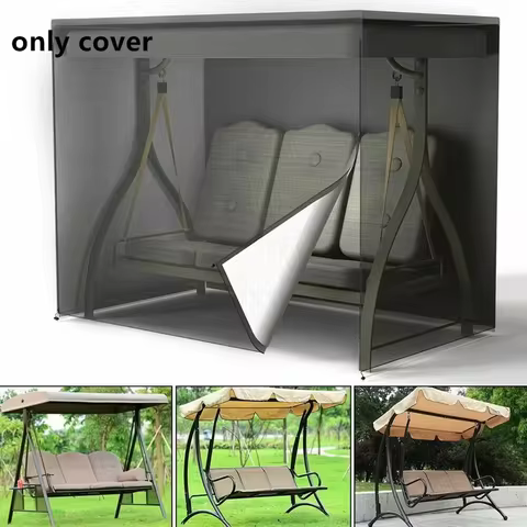 210D Waterproof Swing Cover For 3-Seater Outdoor Patio Swing - 87" L X 49" D X 67" H, UV Resistant &