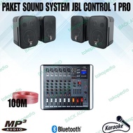 Cafe and restaurant speaker package 4 jbl speakers + 6 channel power mixer