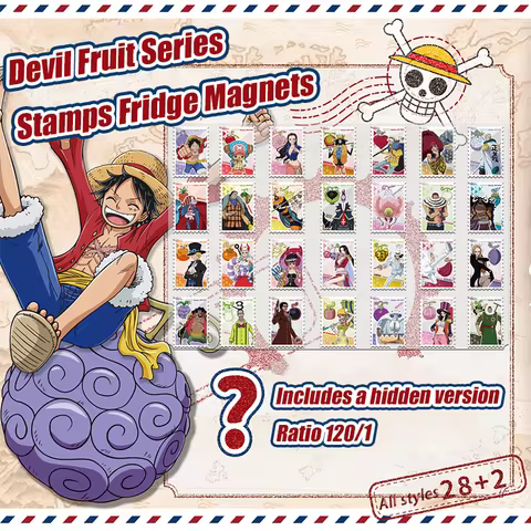 1pc Official Licensed ONE PIECE Devil Fruit Series Fridge Magnet Blind Box – Includes Chase Variant.
