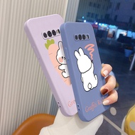 Cute Rabbit Liquid Silicone Phone Case For Samsung Galaxy S10 S9 Plus S10E S10Plus S9Plus Soft Liquid Silicone Phone Cover