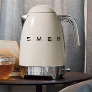 【SMEG】義大利控溫式大容量1.7L電熱水壺-奶油色