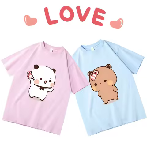 Couple Bubu Is Throwing Flip-flops At Dudu T-shirt Funny Valentines Day Clothes Cute Panda Bear Bubu