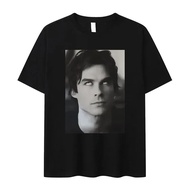 Damon Salvatore Ian Somerhalder TV Show T-shirt for Women Summer Tops T-shirts O-neck Women Clothing