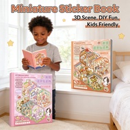 Miniature Sticker Book 3D Sticker Book Scene Stickers Miniature Landscaping Toys Kids DIY Sticker Bo