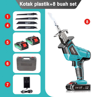 REAIM Reciprocating Chainsaw 198V Gergaji Saw Cordless/Gergaji Mesin/Mini Chainsaw