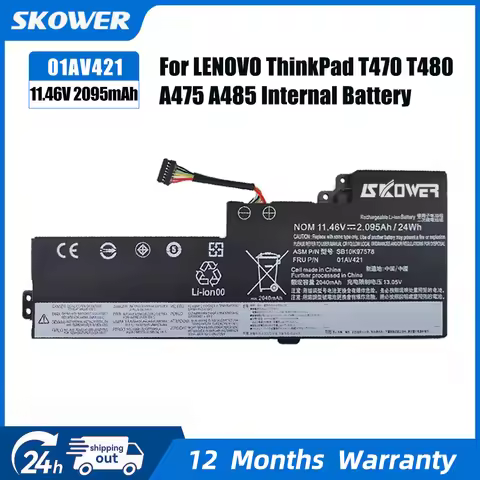 SKOWER 01AV420 Internal Battery For Lenovo ThinkPad T470 T480 A475 A485 TP25 01AV419 01AV421 01AV489