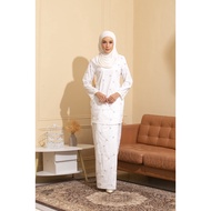 Kurung Cotton Sulam Star White