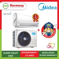 Midea 1.5hp R32 MSFAAU-12CRFN8 airstill Series Inverter Wall Mount Air Cond ( Penghawa Dingin ) +  Installation In Klang Valley Only