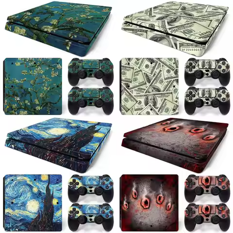 for PS4 Slim skin sticker Hot Customized Design Skin Decorative Sticker Vinyl Decal for PS4 Slim