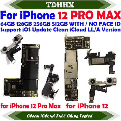 CleaniCloud Full Working Well Mainboard for iPhone 12Pro / 12 Pro MAX Motherboard with Face ID OK Ma
