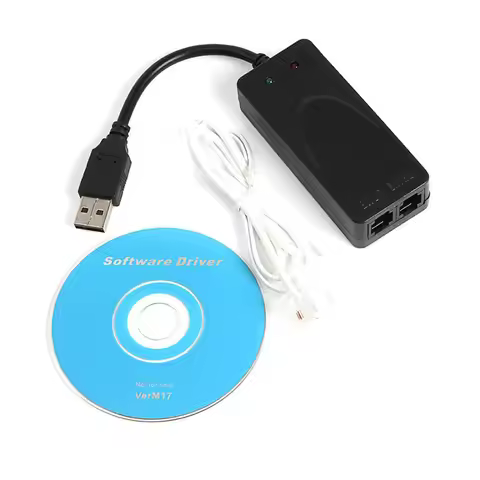 1Pc Fax Modem Dual RJ11 Port USB 56K External Modem Driver For Win 7/Win 8/Win 10 USB Data Fax Voice