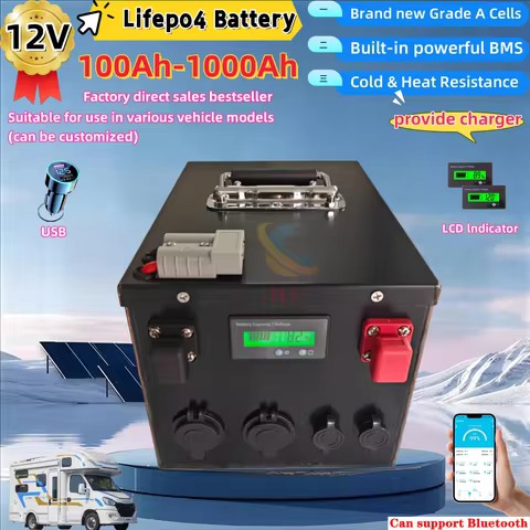 HC_Lifepo4 Battery 12V 200Ah 100Ah 300Ah 400Ah 500Ah 600Ah 800Ah 1000Ah for Off-Grid Household Elect