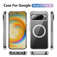 Clear Case Acrylic +Soft TPU frame Transparent Cover Magnetic Case For Google Pixel 9 Pro XL Pixel9 