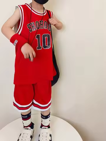 Kids Anime Basketball Jersey Set Shohoku School Team Cosplay Costume for Boys Sakuragi Rukawa Hanami