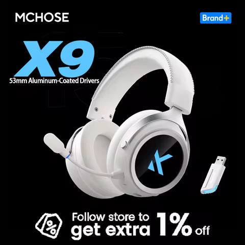 MCHOSE X9 Wireless Gaming Headphone V9 Pro Update Version 53mm Aluminum-Coated Drivers C-Media Pro-G