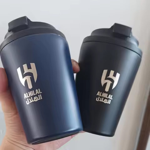 1 pcs Al-Hilal Saudi logo Stainless Steel Cup Vacuum Flasks Outdoor Hot Cold Drink Coffee Mug Wholes