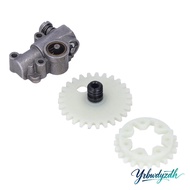 YRBWDYZDH Chain Saw Oil Pump, Silver Metal Oil Pump Gear, Easy to Install Compact Round Oil Pump Wor