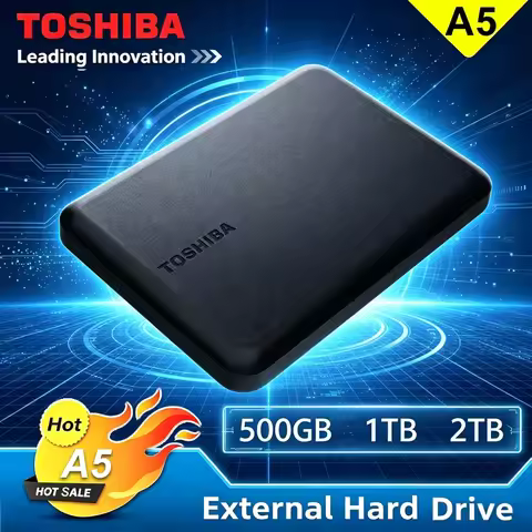 Toshiba A5 Series Black Portable External Hard Drive USB 3.2 Gen1 500GB 1TB 2TB 4TB Data Storage For