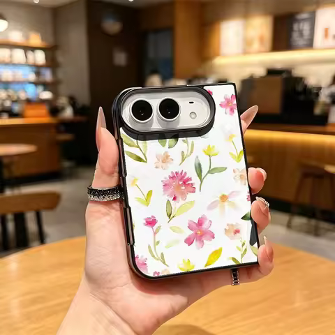Watercolor Bloom Mix For iPhone Fold Cases Duo Phone Case Apple Ultra 18 Protection Lambskin Texture