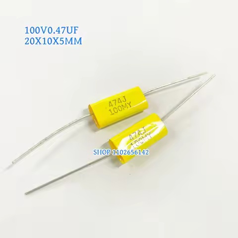 10PCS 100V0.47UF 0.68UF 1UF100V Axial Metallized Polyester Film Capacitor 474J 0.47UF100V 684 0.68UF