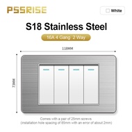 PSSRISE Stainless steel Panel Switch Universal Wall Light Switch 2Way AC110-250V 1/2/3/4/5/6Gang Sui