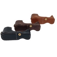 PU Leather Camera Half Case for Panasonic Lumix DMC-GX80 DMC-GX85 GX80 GX85 Bottom Opening Cover