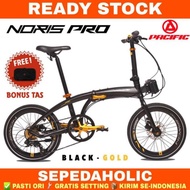 Sepeda Lipat 20 Inch PACIFIC NORIS PRO Alloy 8 Speed Rem Hidrolik