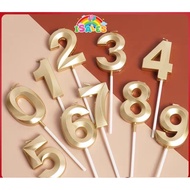 1pcs ISALES 7 cm Gold number Candle Lilin Nombor Hari jadi Birthday Parti Party Deco