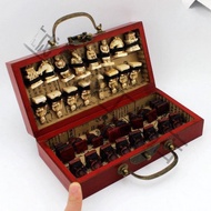 Portable Gift Small Folding Terracotta Warriors Antique Chess Chess Pieces Chess Set 3D Gift Chess B