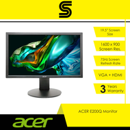 ACER E200Q Monitor - 19.5", 60Hz, 6ms, VGA + HDMI