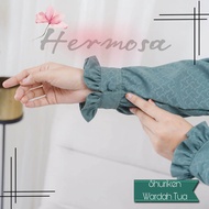 Gamis Embos Motif padi hijau Wardah gamis syari premium